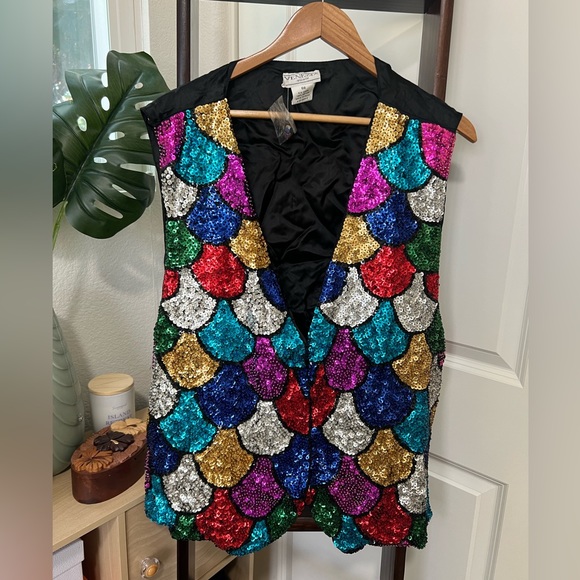 Venezia Jackets & Blazers - VENEZIA VITALE Vintage Sequin Vest